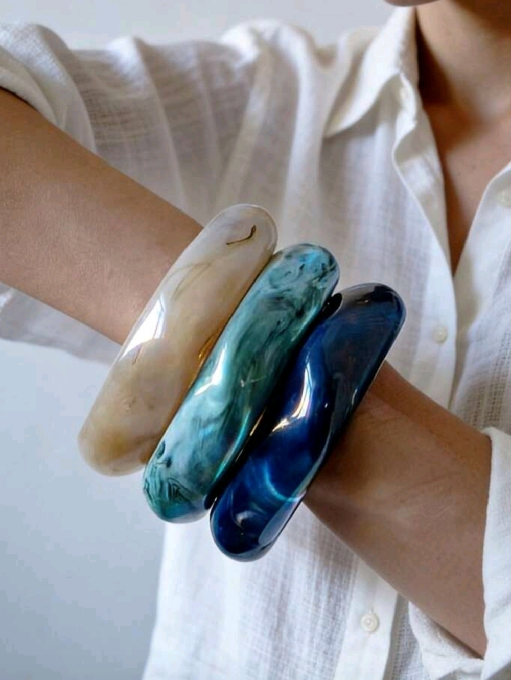 Set Of 3 Cgunky Bracelets